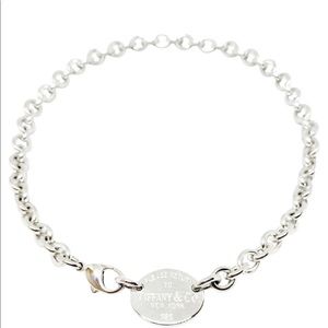 Silver Return to Tiffany Oval Tag Necklace
